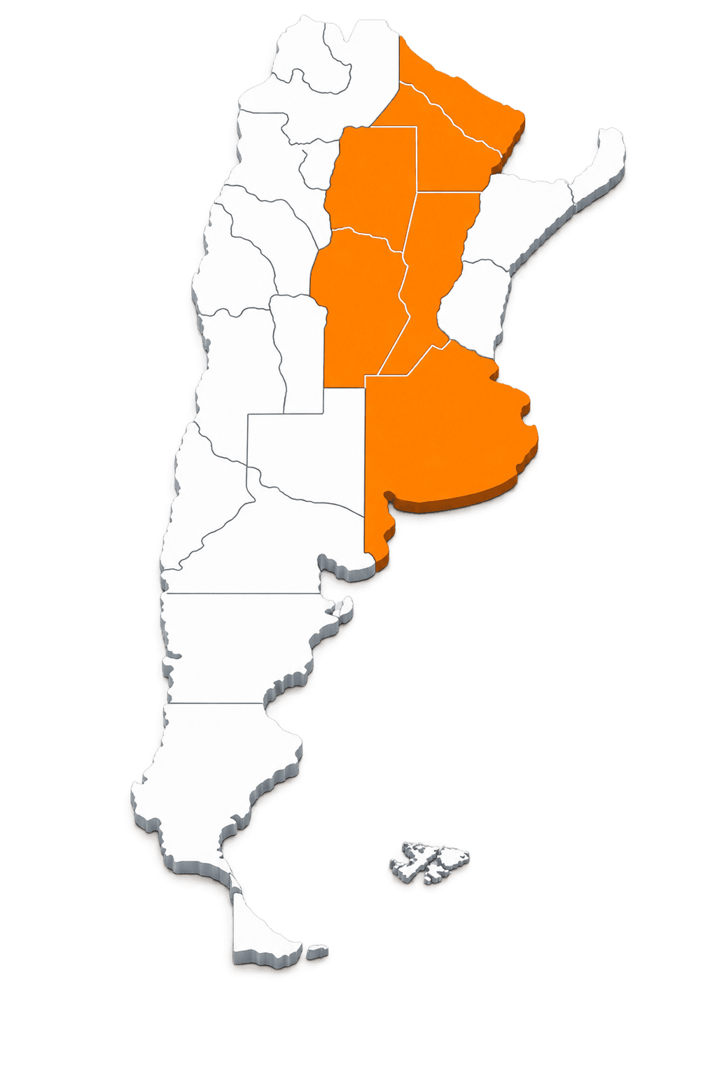 Mapa de cobertura de Agrovector en el Litoral argentino